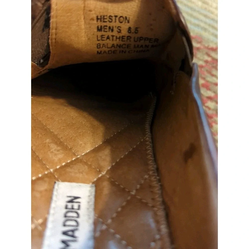 Steve Madden Heston Men's 8.5 M Brown Leather Ankle Shoes Boots Booties Stylish!